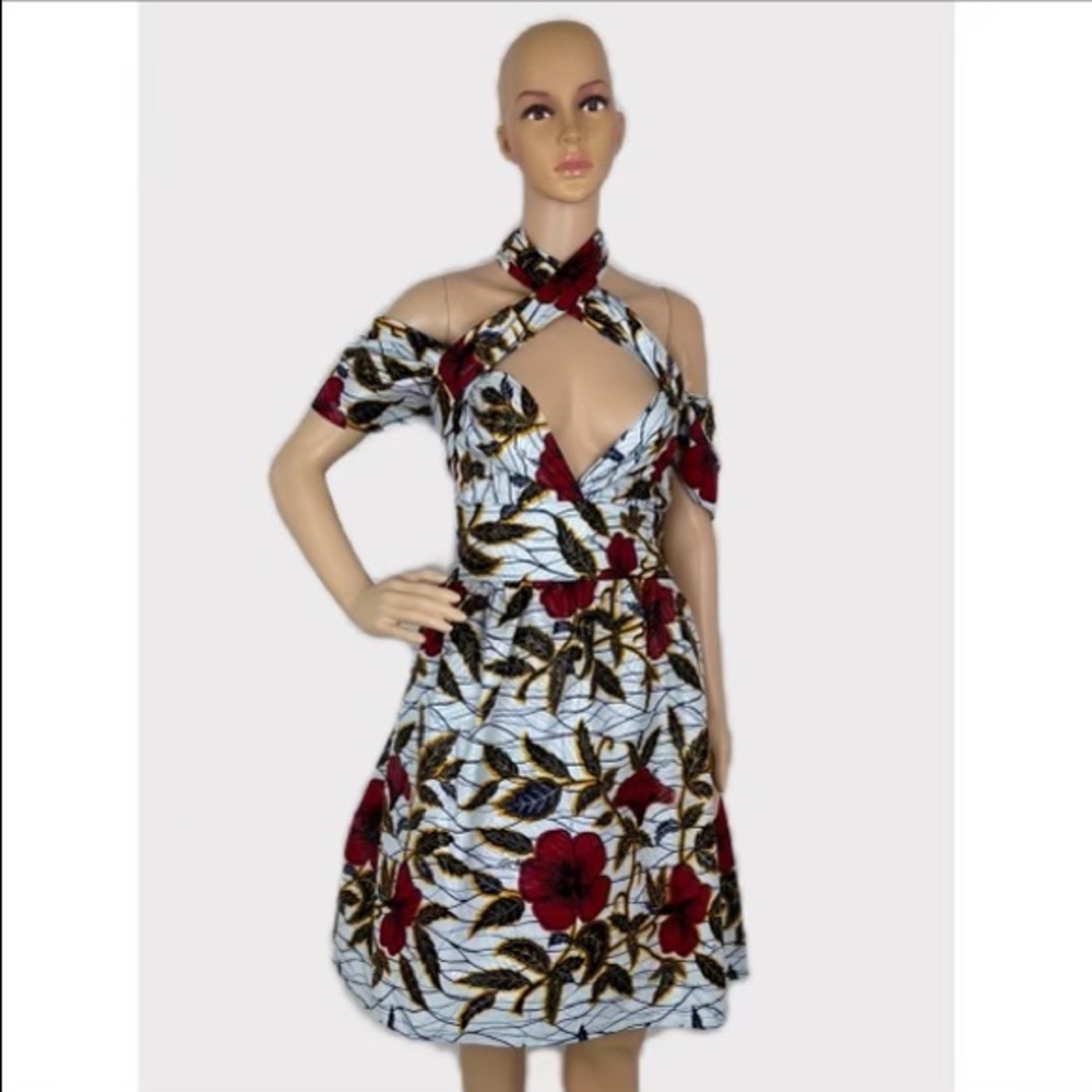 African Print Ankara Handmade Infinity Midi Dress
